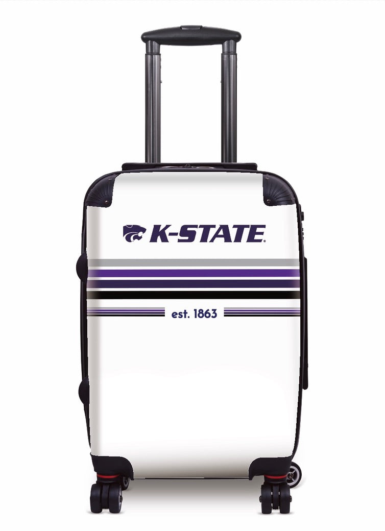 Kansas State University Carry-On Suitcase - Preppy Stripes Suitcases