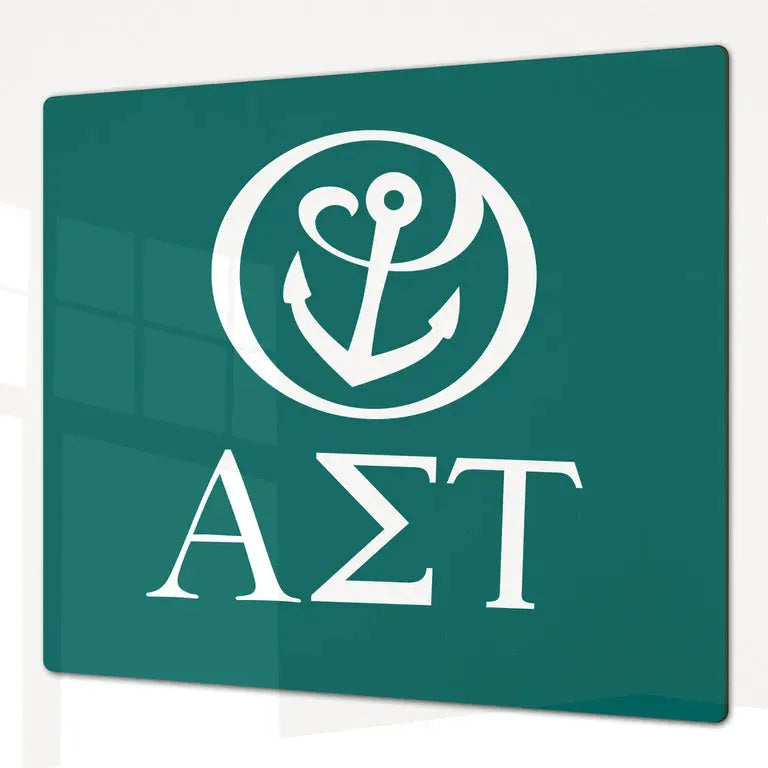 Alpha Sigma Tau Charcuterie Board Party Event Tray - Greek Letters Emerald Serveware