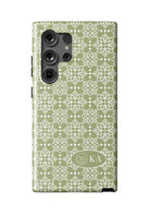 Kappa Delta Samsung Galaxy 24, 23 Mobile Phone Case - Olive Ornate Matte Mobile Phone Cases
