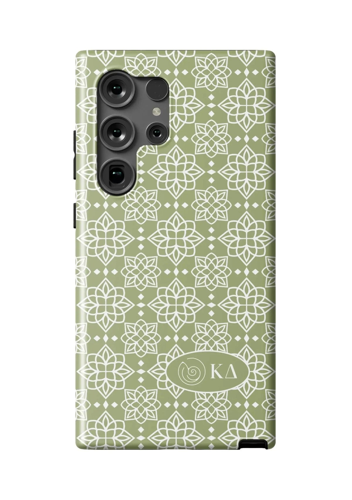 Kappa Delta Samsung Galaxy 24, 23 Mobile Phone Case - Olive Ornate Matte Mobile Phone Cases