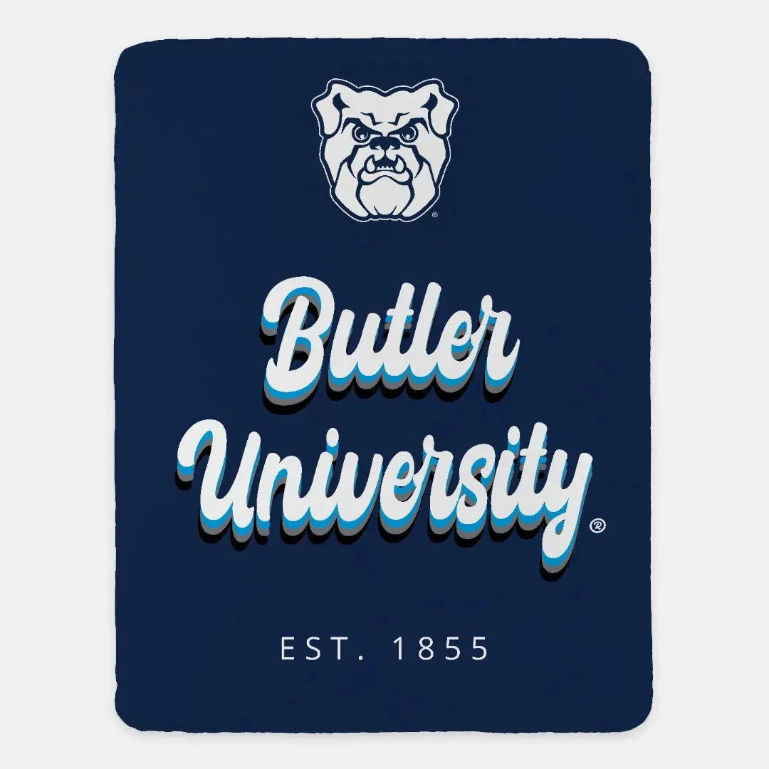 Butter University Sherpa Blanket XL 60x80 - Retro Throw Blankets