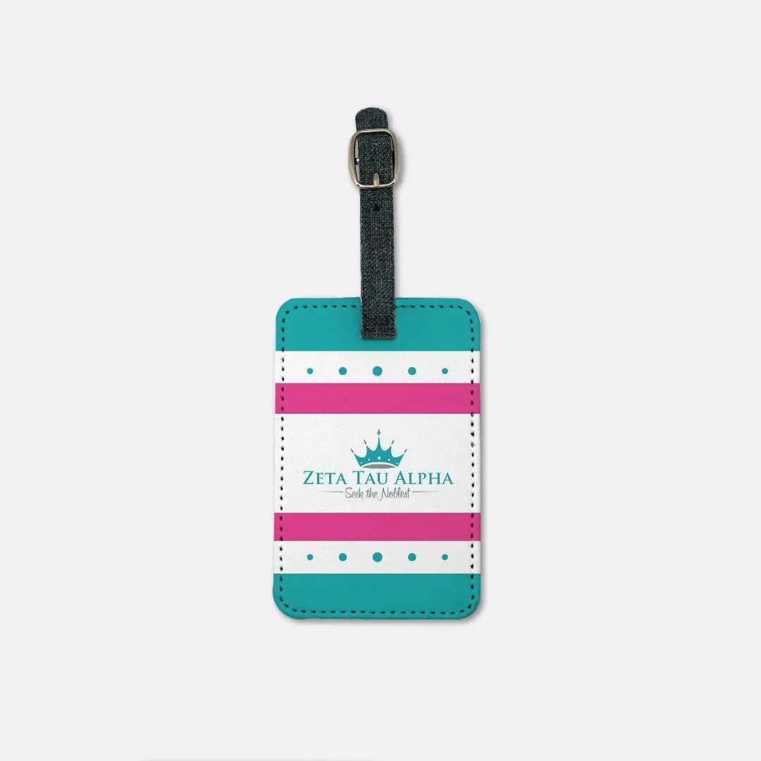 Zeta Tau Alpha Luggage Tag (Set of 2) - Striped Luggage Tags