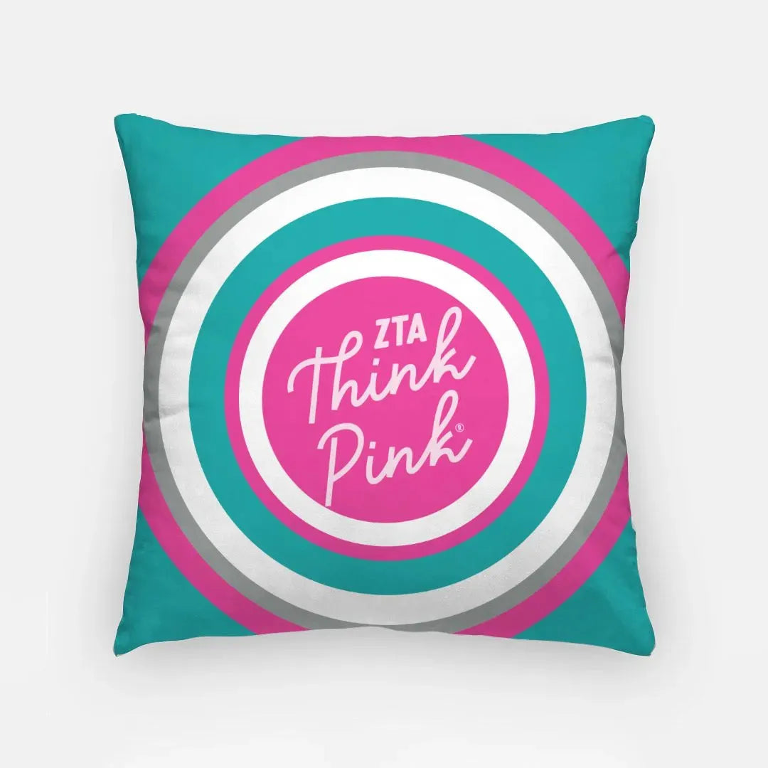 ZTA Think Pink Bullseye Pillow Cover 18" Pillow Covers