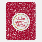 Alpha Gamma Delta XL 60x80 Sherpa Throw Blanket - Combo Pattern Red Throw Blankets