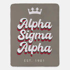 Alpha Sigma Alpha XL 60x80 Sherpa Throw Blanket - Retro Throw Blankets