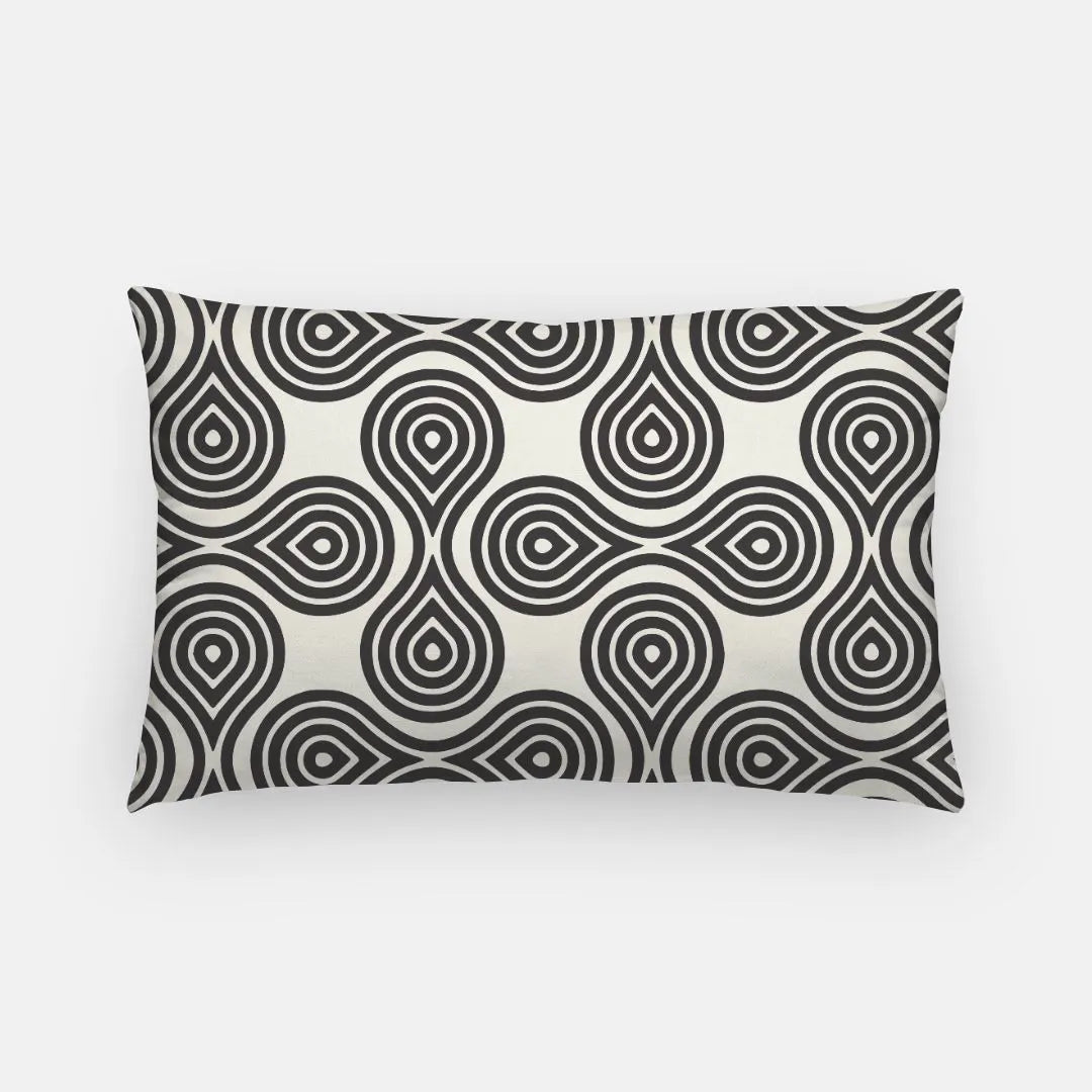 Black and White Swirl Lumbar Pillow Cover Throw Pillows