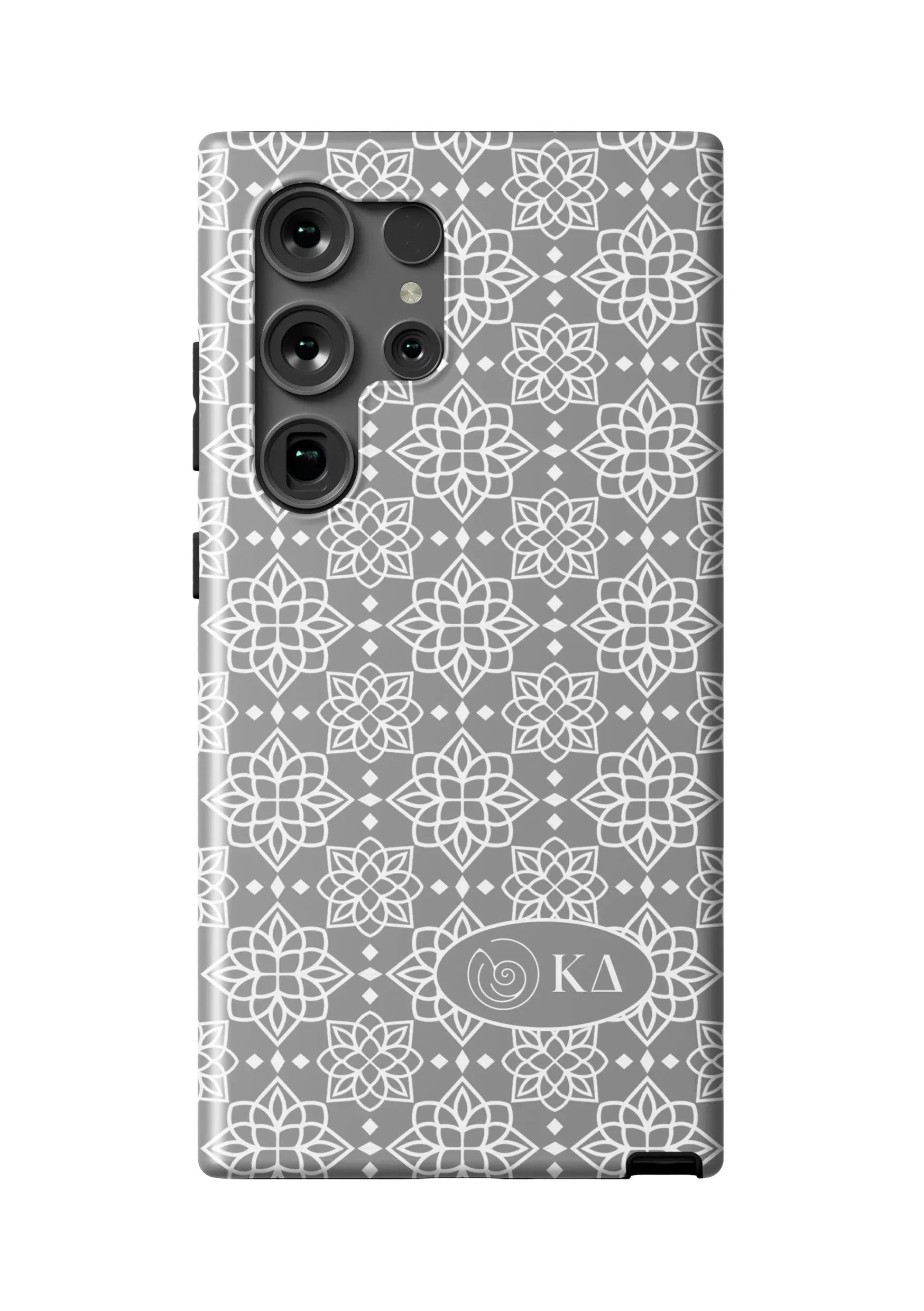 Kappa Delta Samsung Galaxy 24, 23 Mobile Phone Case - Gray Ornate Matte Mobile Phone Cases