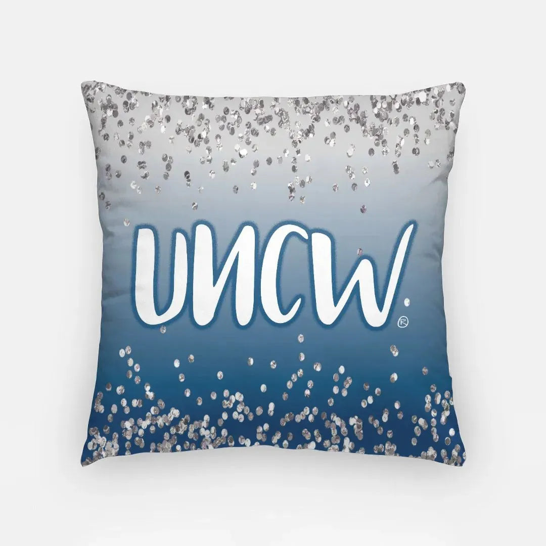 UNCW Pillow Cover - Navy Glitter - 18" Pillow Covers