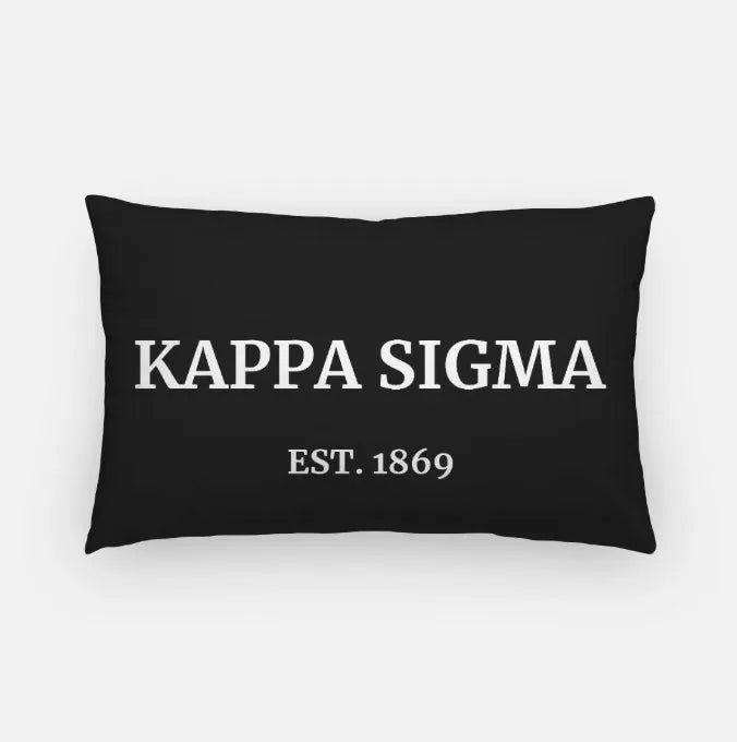 Kappa Sigma 1869 Lumbar Pillow Cover Black Pillow Covers