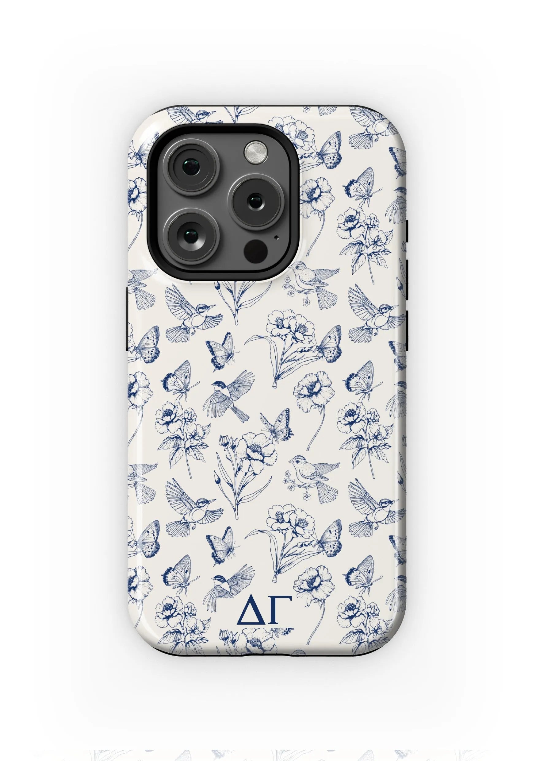 Delta Gamma iPhone 16, 15, 14 Mobile Phone Case - Vintage Floral Gloss Mobile Phone Cases