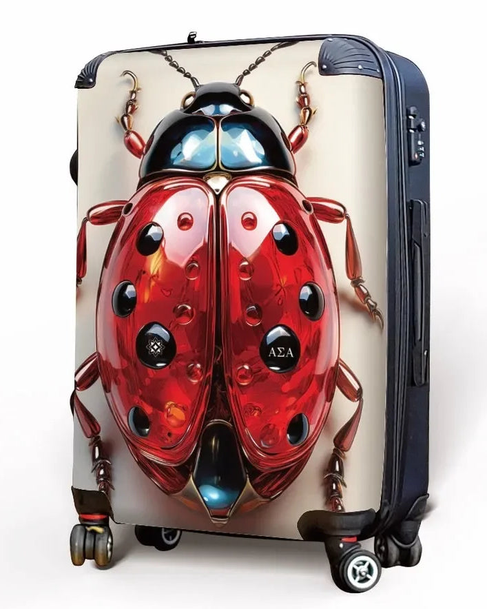 Alpha Sigma Alpha Carry-on Suitcase - Jeweled Ladybug Suitcases