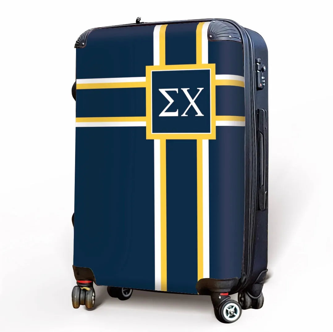 Sigma Chi Carry-On Suitcase - Cross Stripes Suitcases
