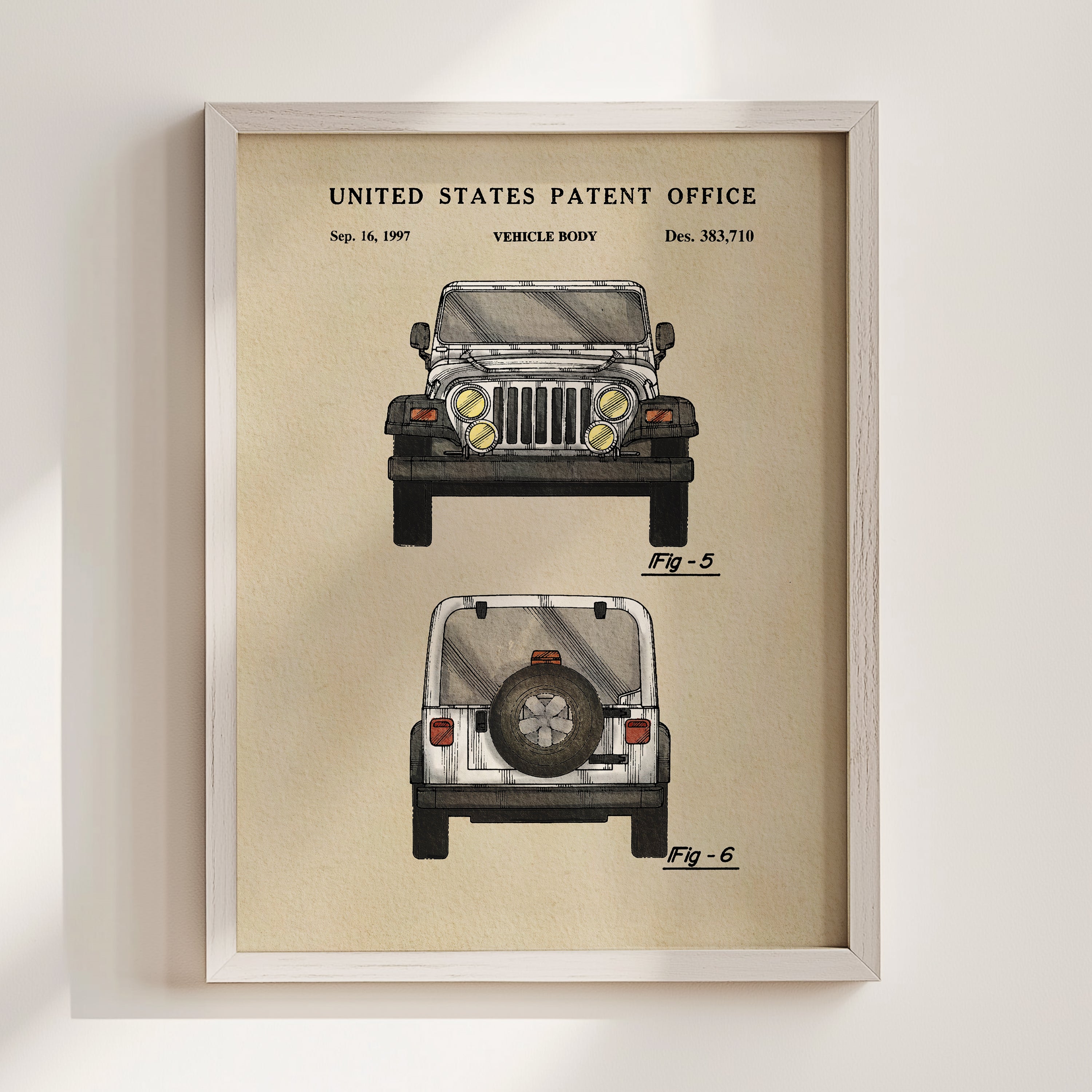 Jeep US Patent Art Print | Wall Art | Dorm Decor - Campus Greek Fit