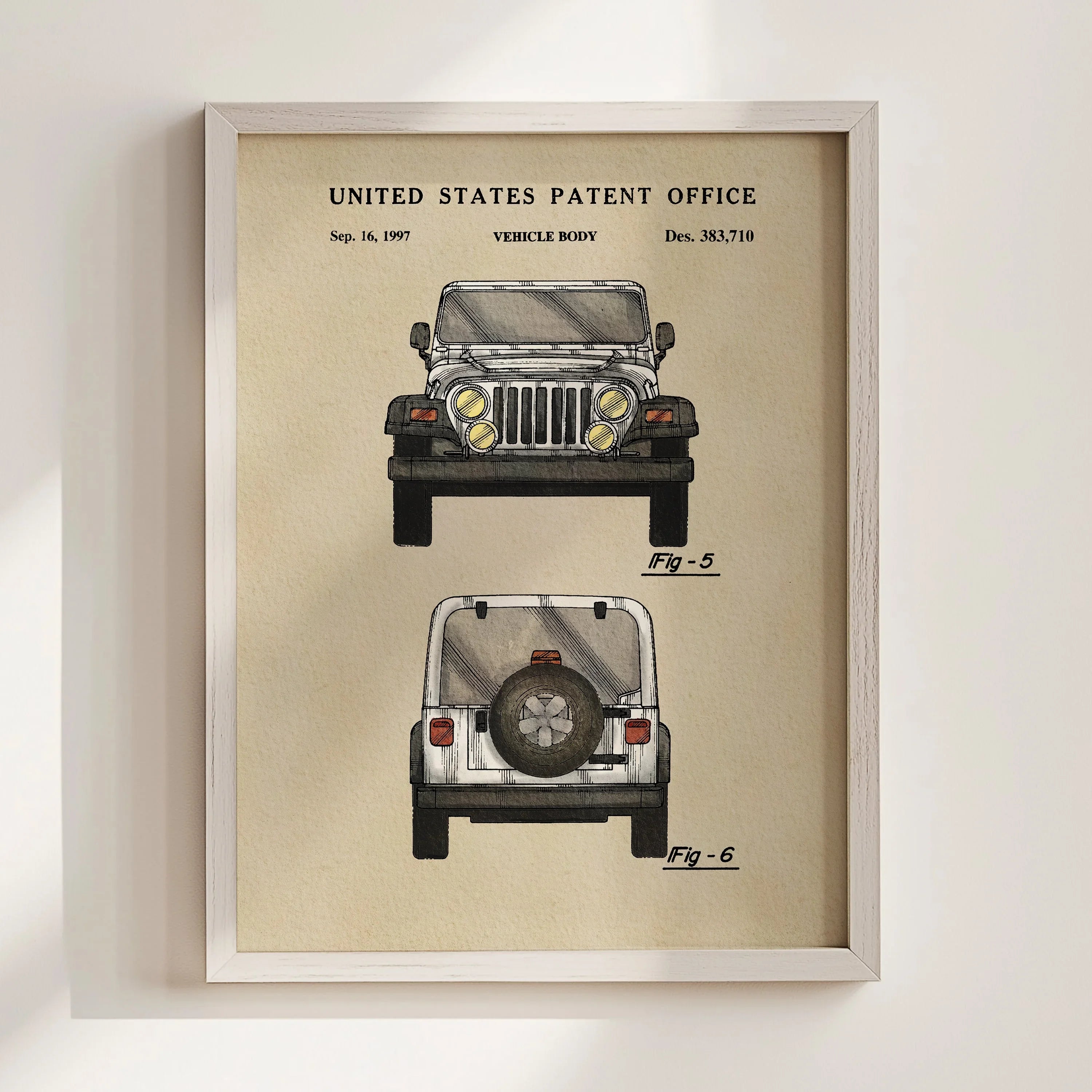 Jeep US Patent Art Print | Wall Art | Dorm Decor - Campus Greek Fit