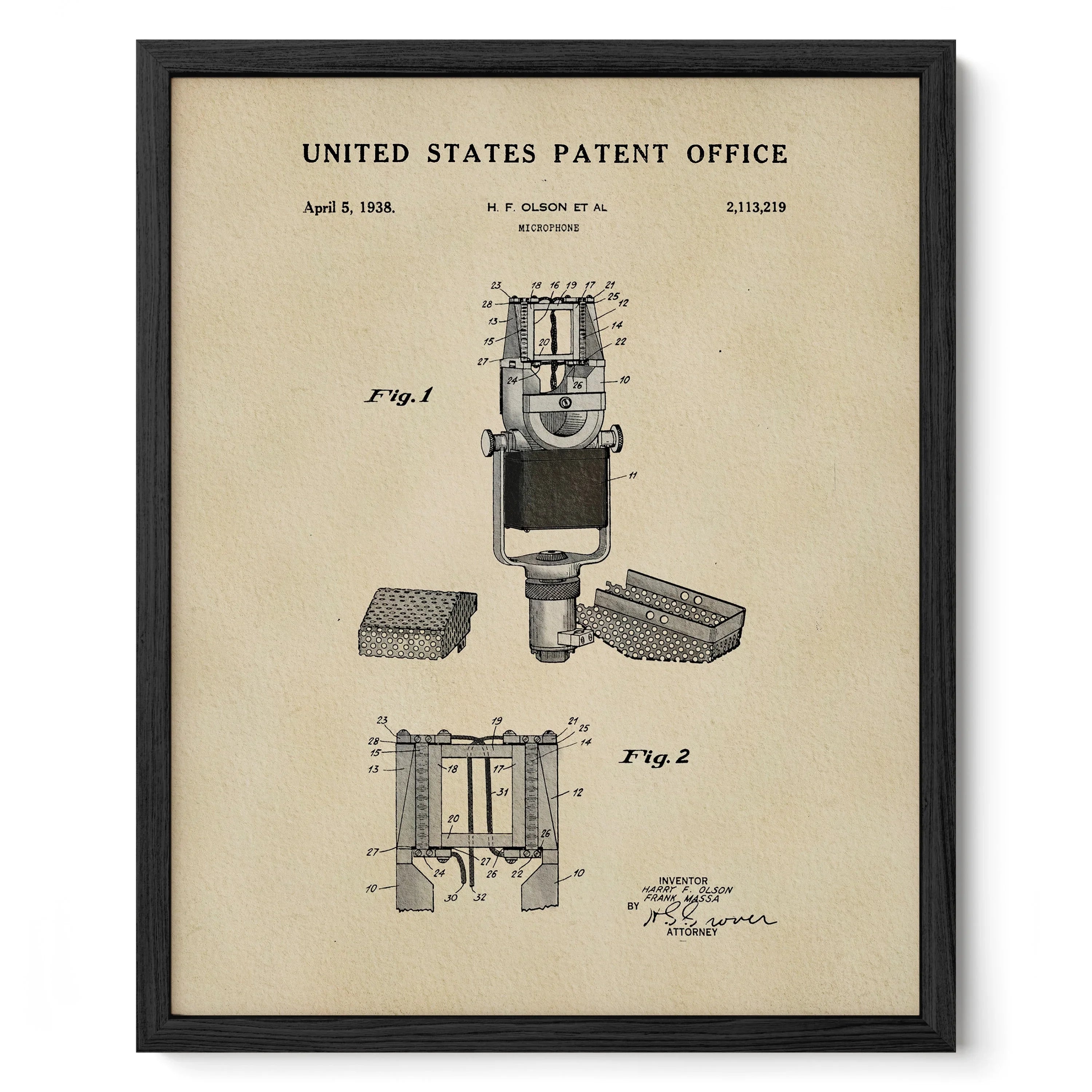 Microphone US Wall Print | Music-Theme Dorm Decor | Wall Art