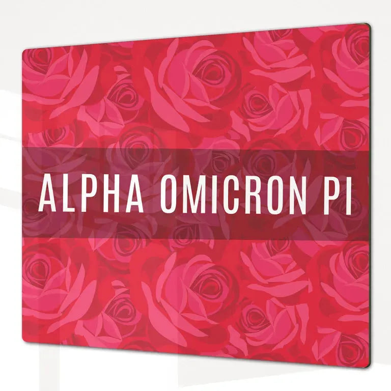 Alpha Omicron Pi Charcuterie Board Party Event Tray - Rose Pattern Serveware