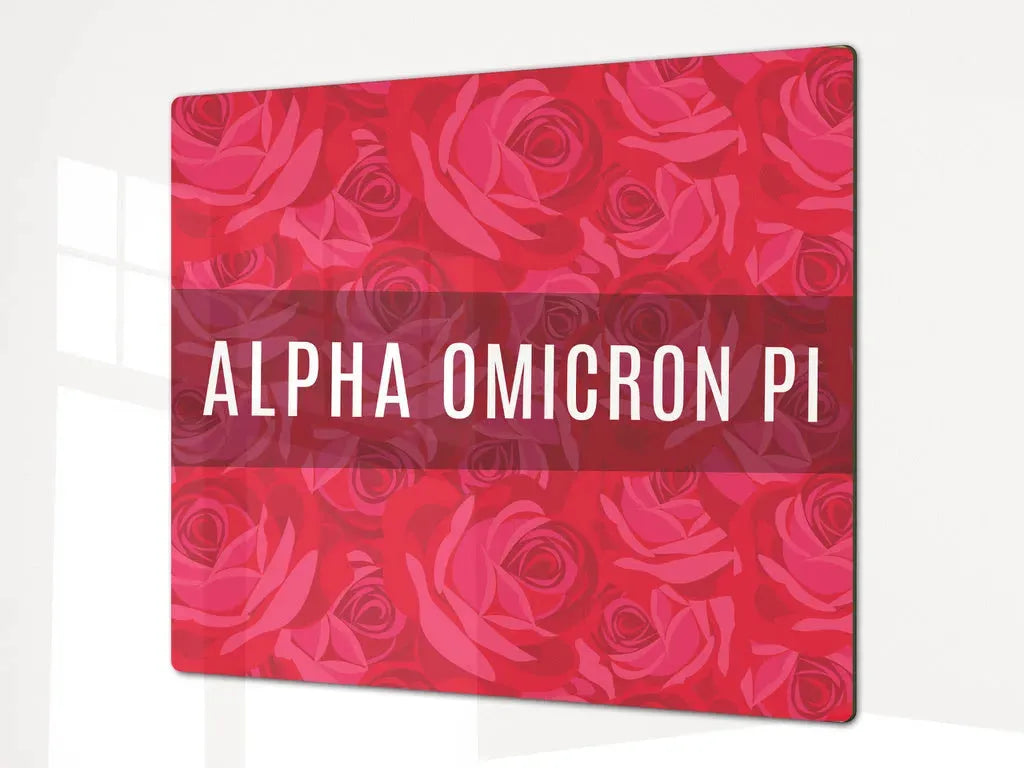 Alpha Omicron Pi Charcuterie Board Party Event Tray - Rose Pattern Serveware