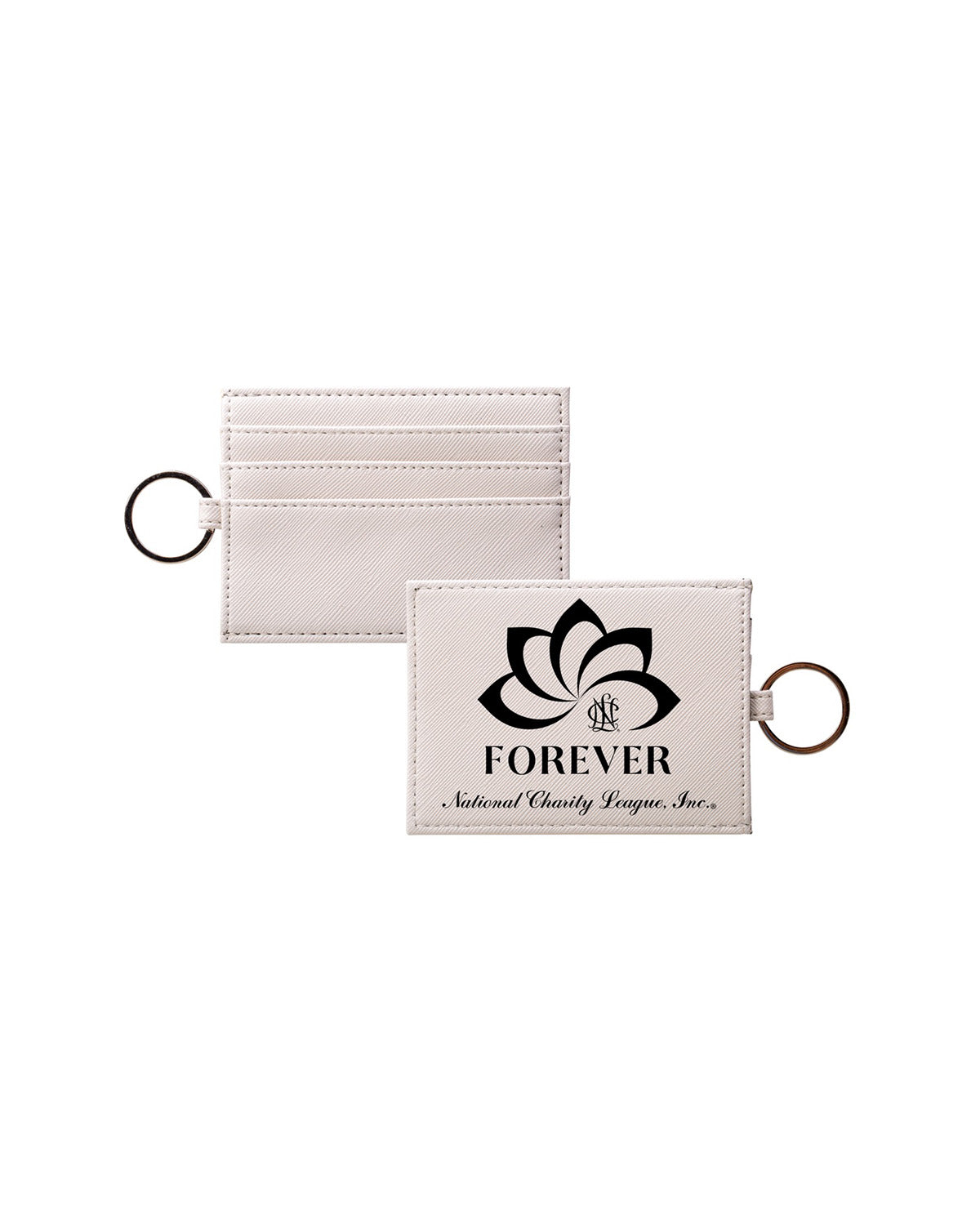 National Charity League Vegan Saffiano Leather Card Holder - Forever