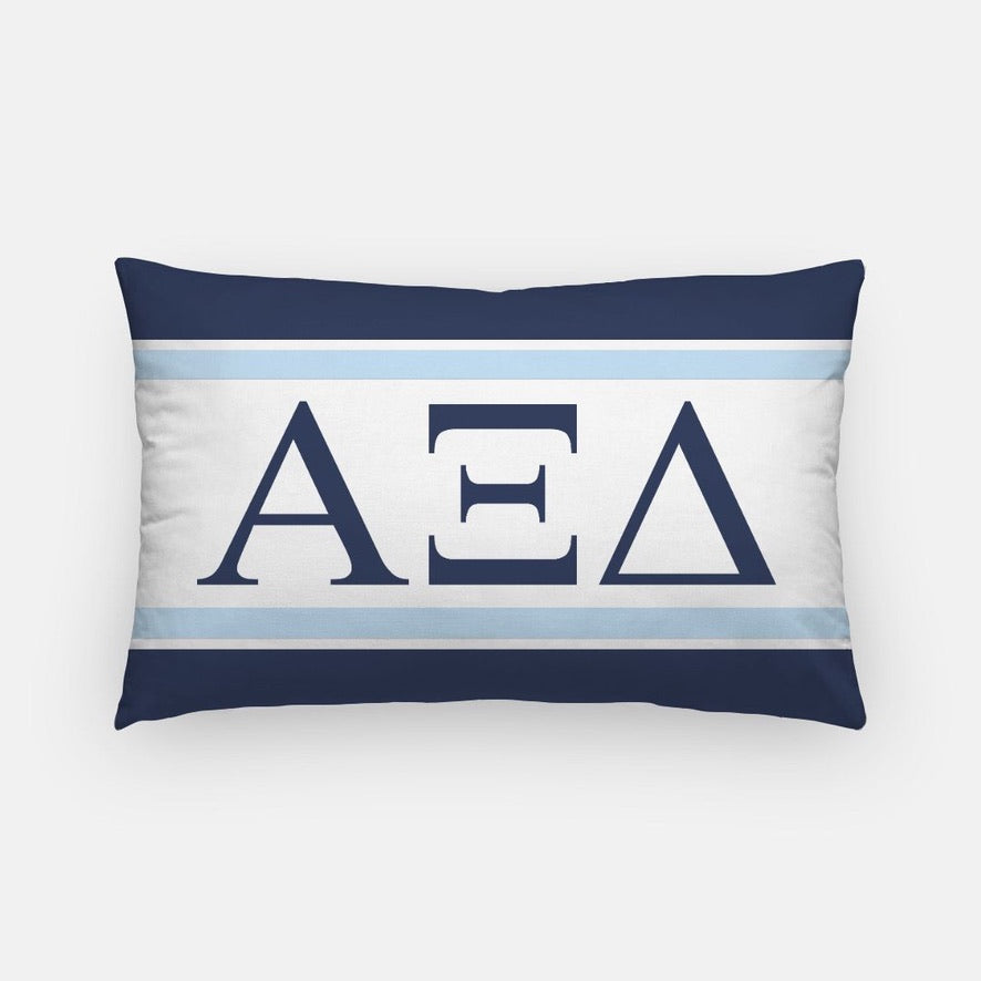 Alpha Xi Delta Lumbar Pillow Cover Stripes | Custom AXiD Gifts & Decor
