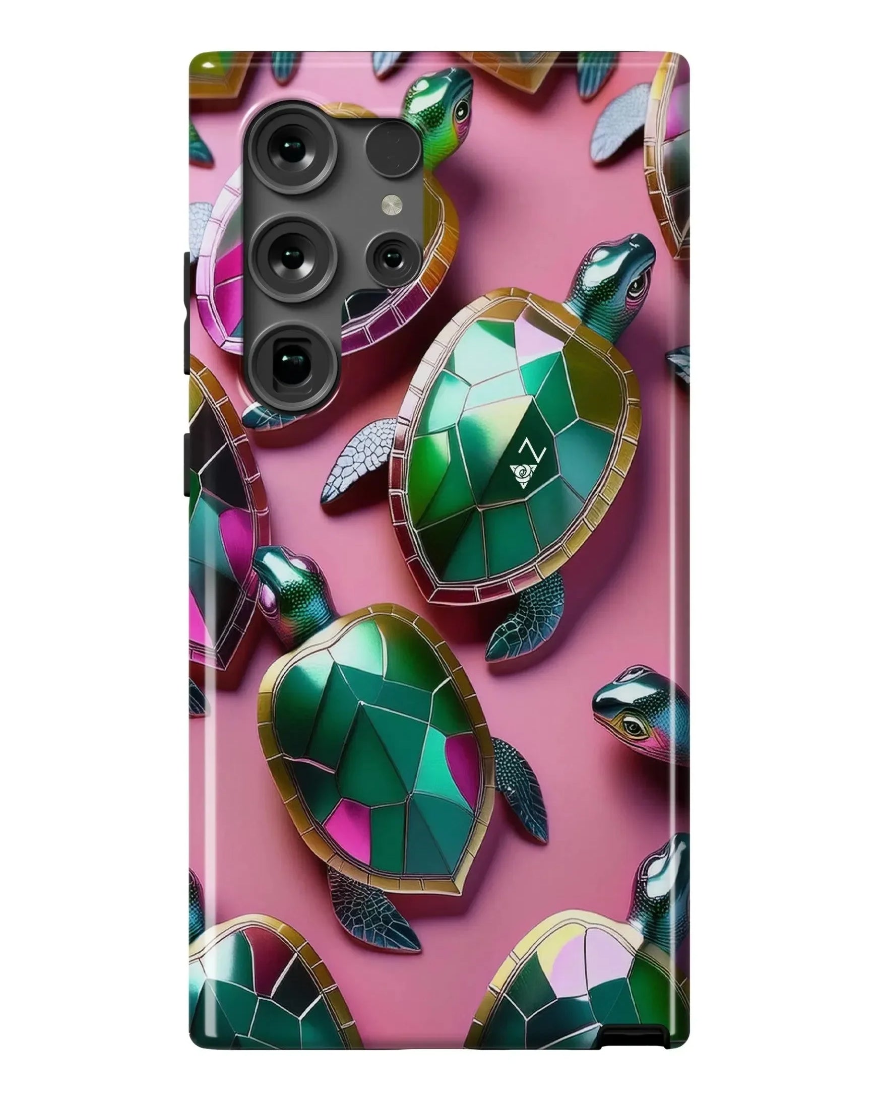 Delta Zeta Samsung Galaxy 24, 23 Mobile Phone Case - Jeweled Turtles Gloss Mobile Phone Cases