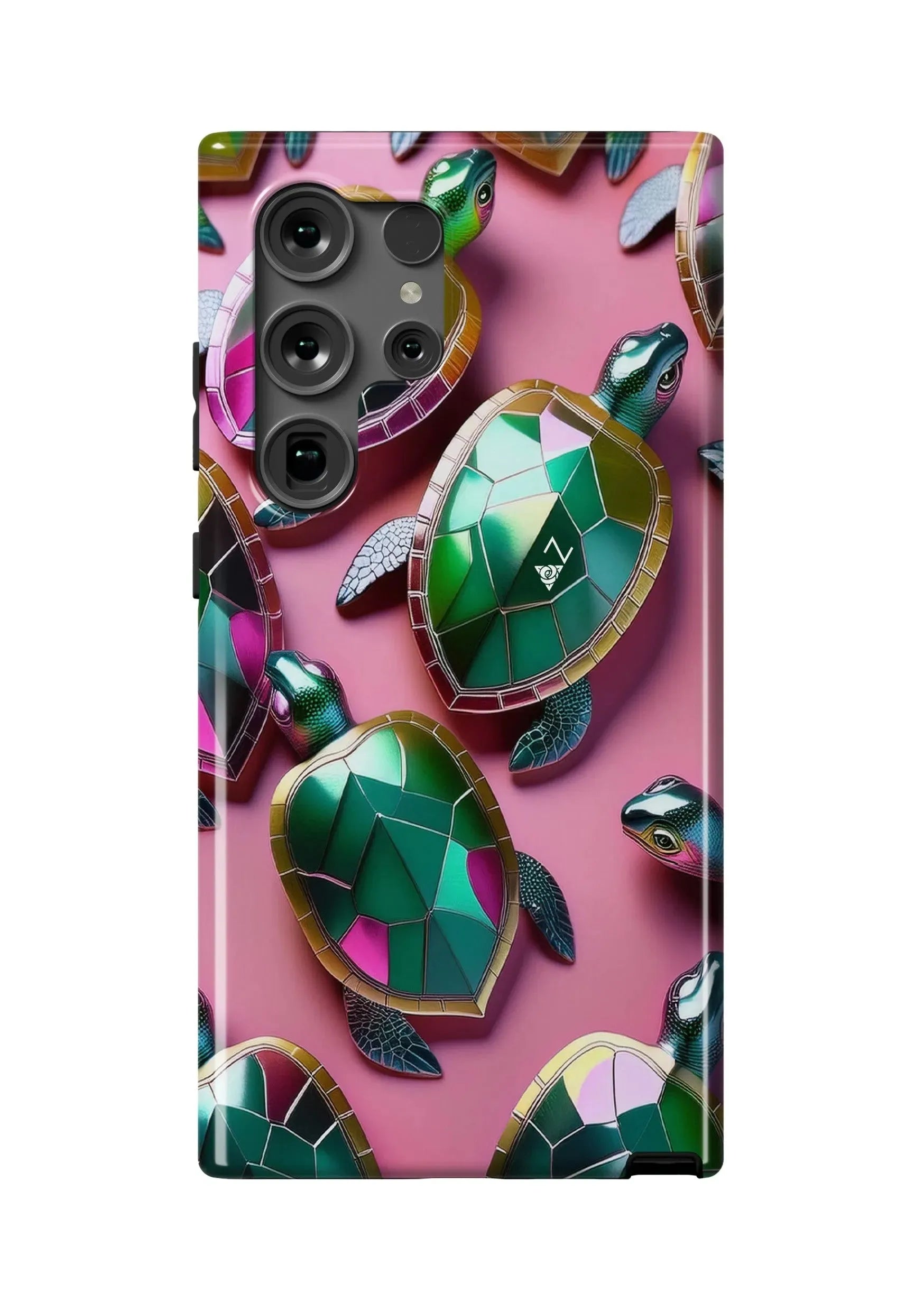 Delta Zeta Samsung Galaxy 24, 23 Mobile Phone Case - Jeweled Turtles Gloss Mobile Phone Cases