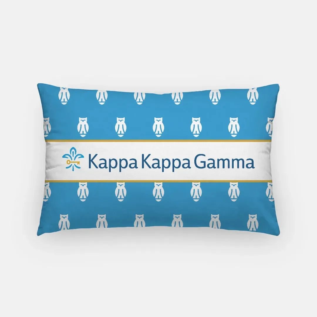 Kappa Kappa Gamma Lumbar Pillow Cover - Owl Pattern Pillow Covers