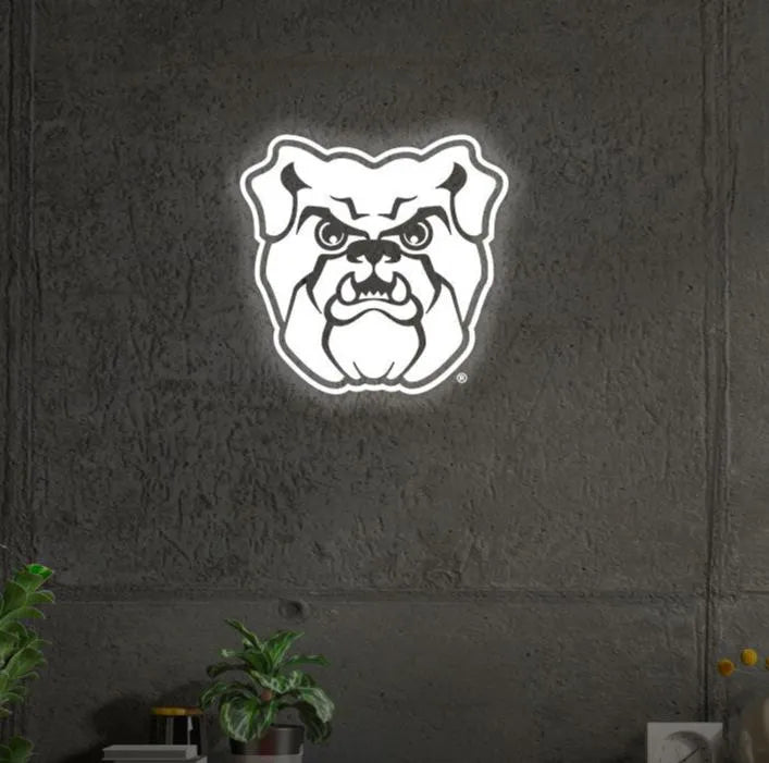 Butler University LED UV Print Neon Sign w/ Dimmer - Bulldog - 20" Neon Signs