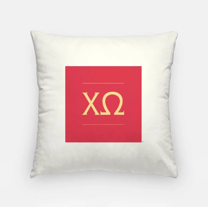 Chi Omega Traditional 18" Throw Pillow Cover Cream Cardinal XO Pillow Covers
