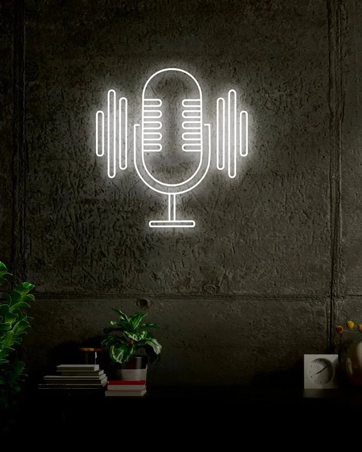 Studio Microphone LED Neon Sign w/ Dimmer Neon Signs