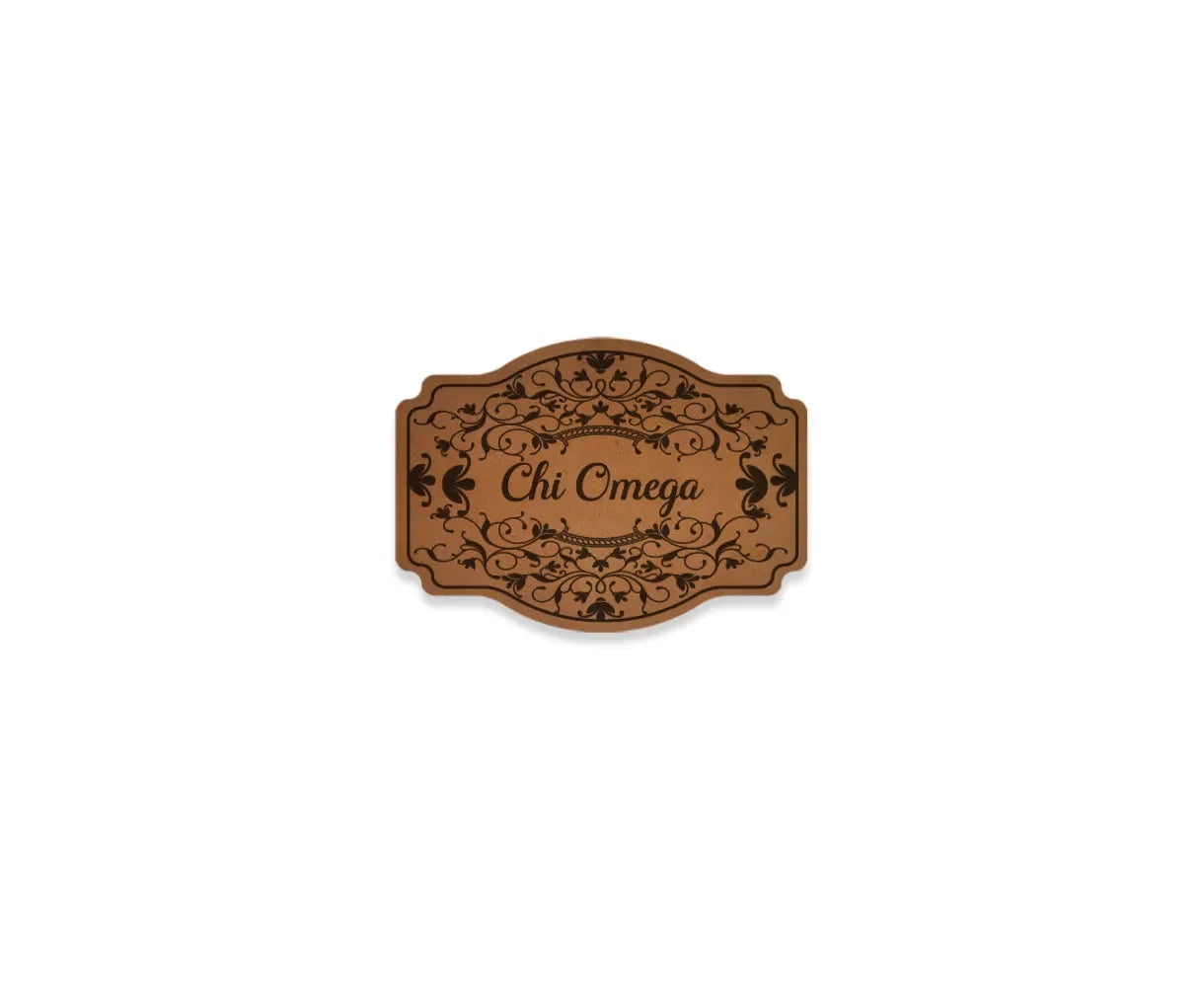 Chi Omega Richardson 112 Leatherette Patch Trucker Hat - Scroll Trucker Hat