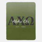 Alpha Chi Omega XL 60x80 Sherpa Blanket - Olive Gradient Throw Blankets