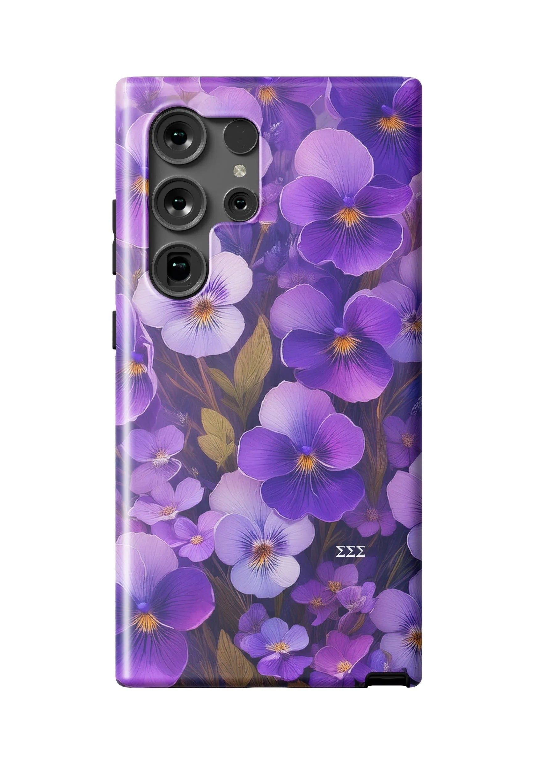 Tri Sigma Samsung Galaxy 24, 23 Mobile Phone Case - Bold Violets Matte Mobile Phone Cases