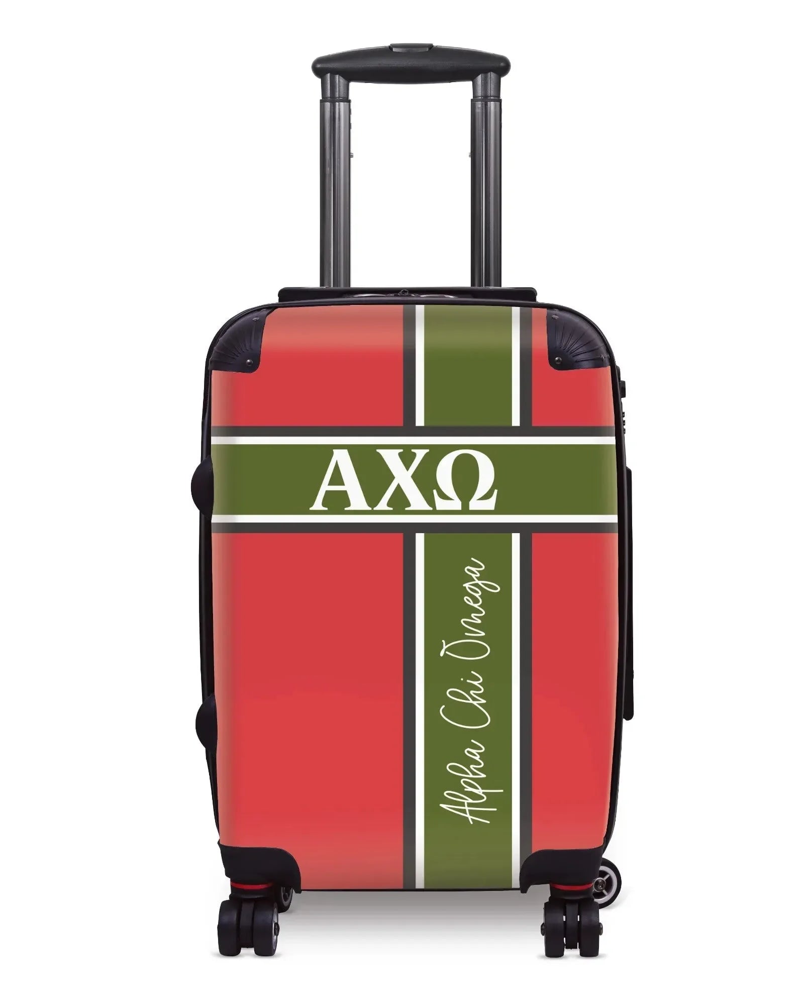 Alpha Chi Omega Carry-on Suitcase - Cross Stripe Suitcases
