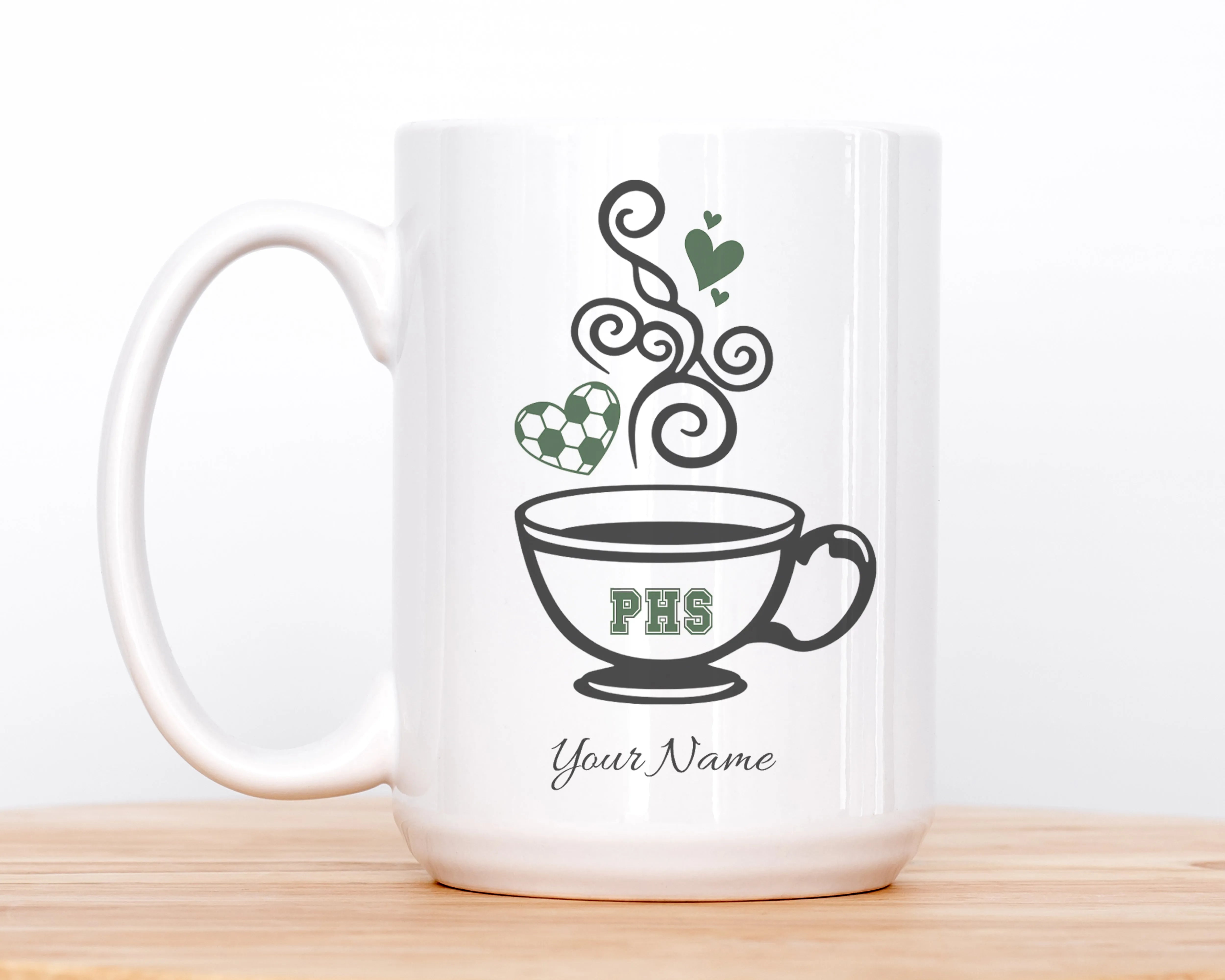 PHS Women's Soccer Personalized Mug Deluxe 15oz. - Black Drinkware