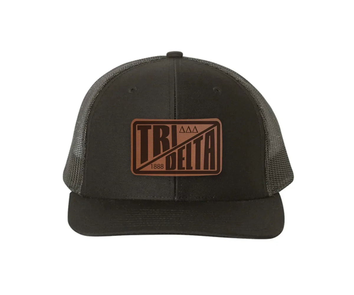 Tri Delta Richardson 112 Leatherette Patch Trucker Hat - Divide Black Black Trucker Hat