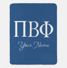 Personalized Pi Beta Phi XL 60x80 Sherpa Throw Blanket Blue Throw Blankets