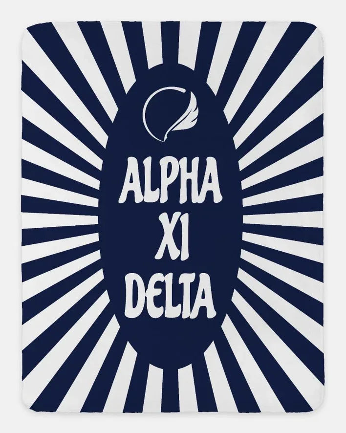 Alpha Xi Delta XL 60x80 Sherpa Throw Blanket - Starburst | AXiD Gifts
