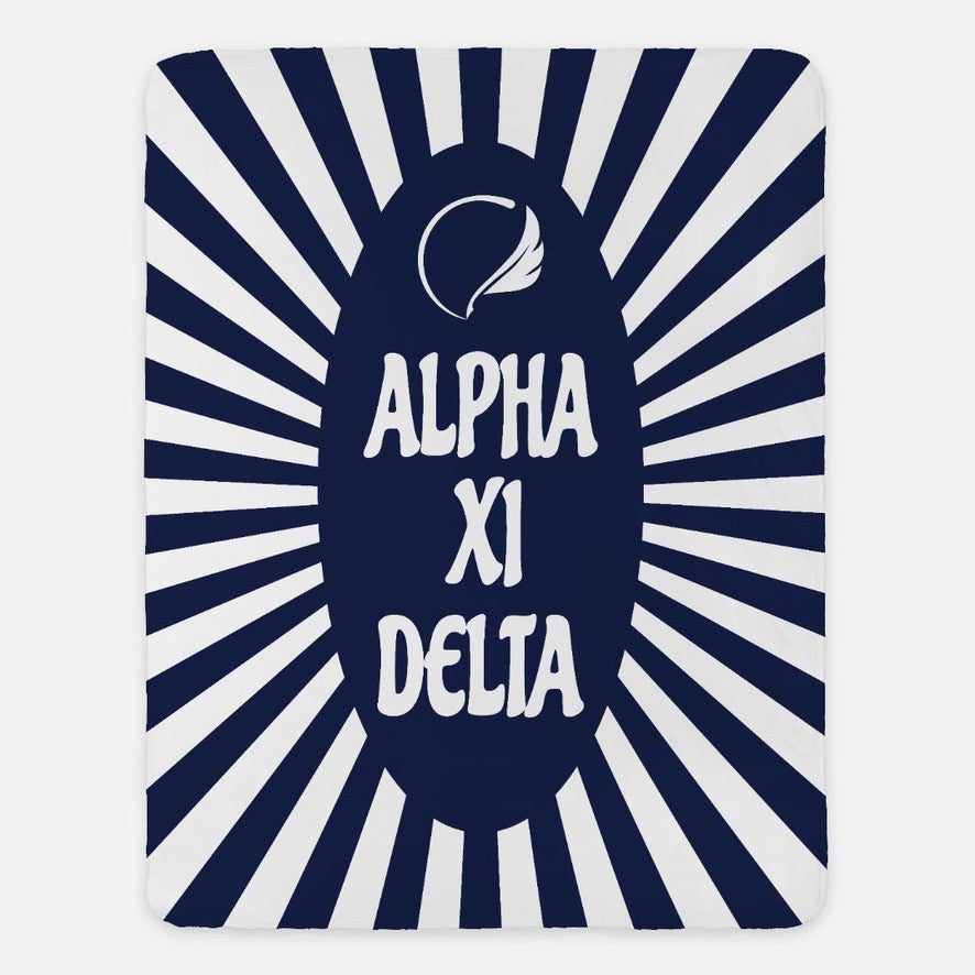 Alpha Xi Delta XL 60x80 Sherpa Throw Blanket - Starburst | AXiD Gifts