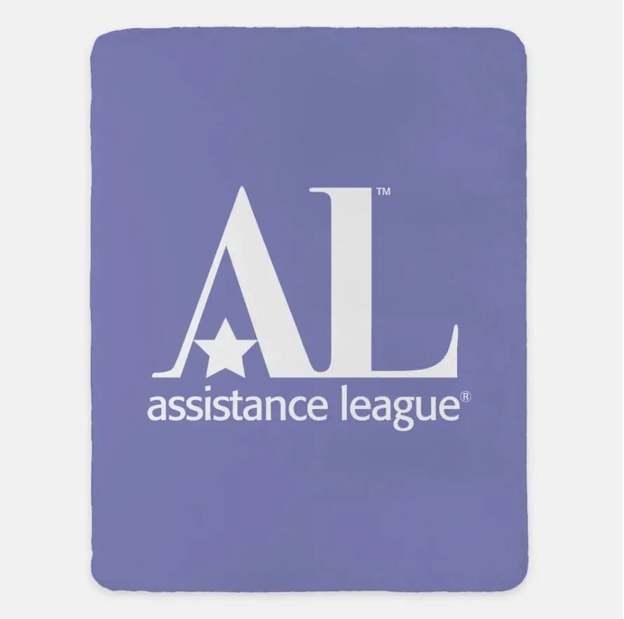 Assistance League XL 60x80 Traditional Sherpa Blanket Lavender Throw Blankets