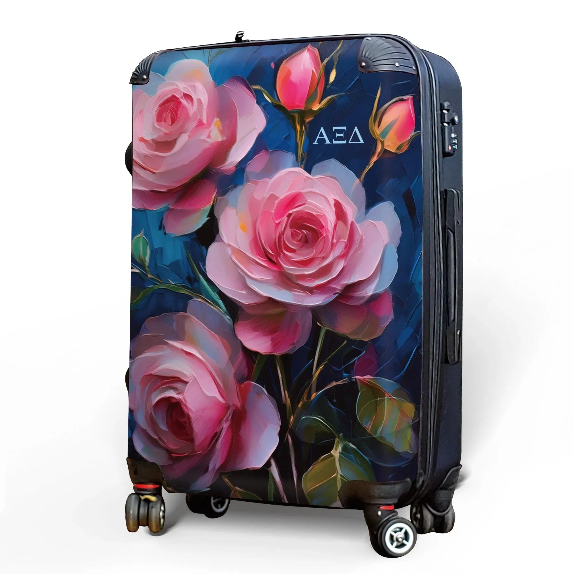 Alpha Xi Delta Carry-on Suitcase - Bold Pink Roses Suitcases