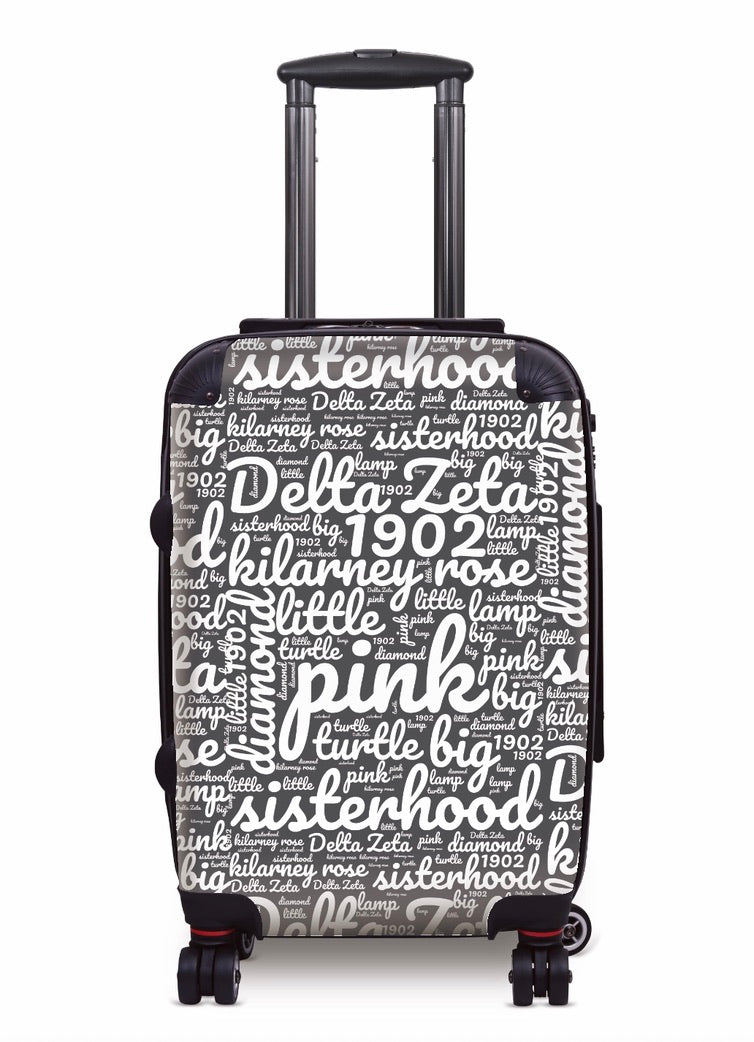 Delta Zeta Carry-on Suitcase Luggage - Expression Art Gray Suitcases