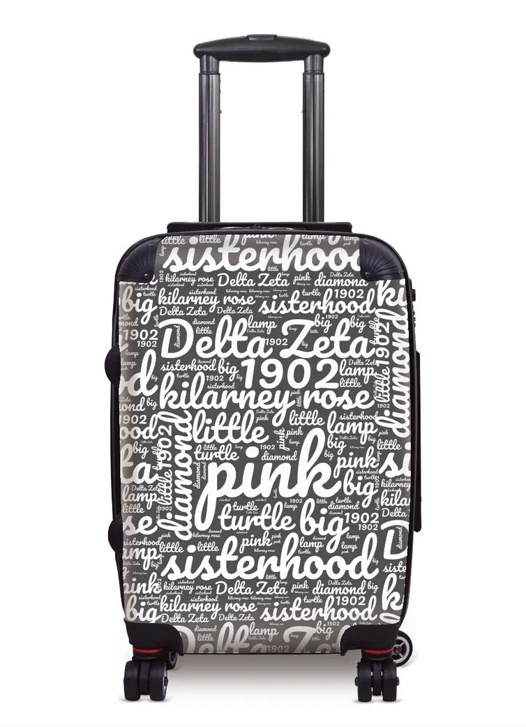 Delta Zeta Carry-on Suitcase Luggage - Expression Art Gray Suitcases