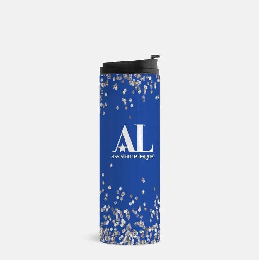 Assistance League Thermal Tumbler - Glitter 16 oz. Blue Drinkware
