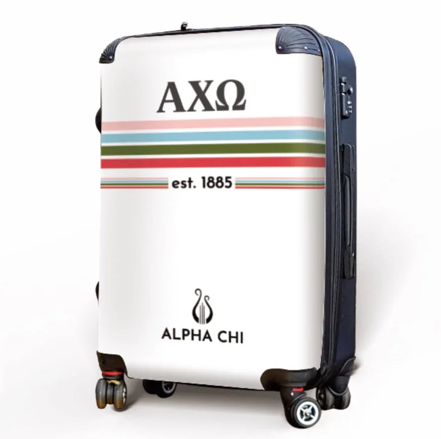 Alpha Chi Omega Carry-on Luggage - Preppy Stripes Suitcases