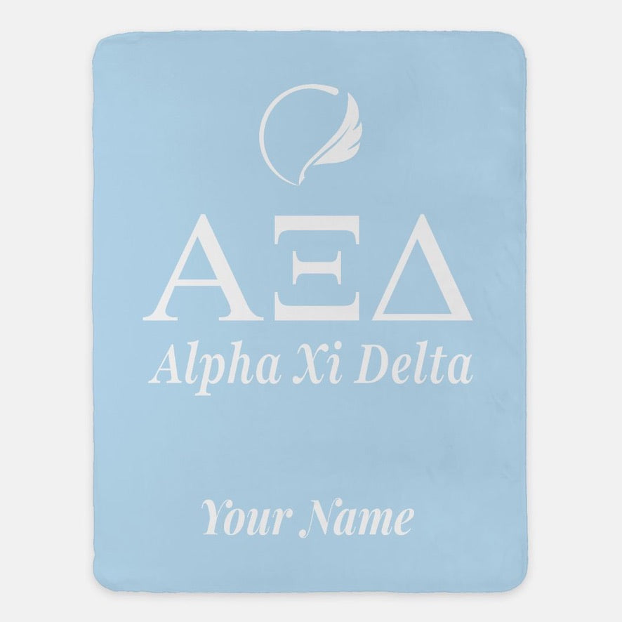 Personalized Alpha Xi Delta Blanket XL 60x80 | AXiD Gifts