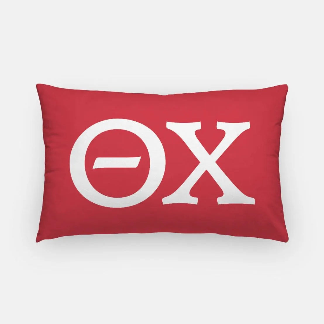 Theta Chi Lumbar Pillow Cover - Greek Letters Red White Pillow Covers