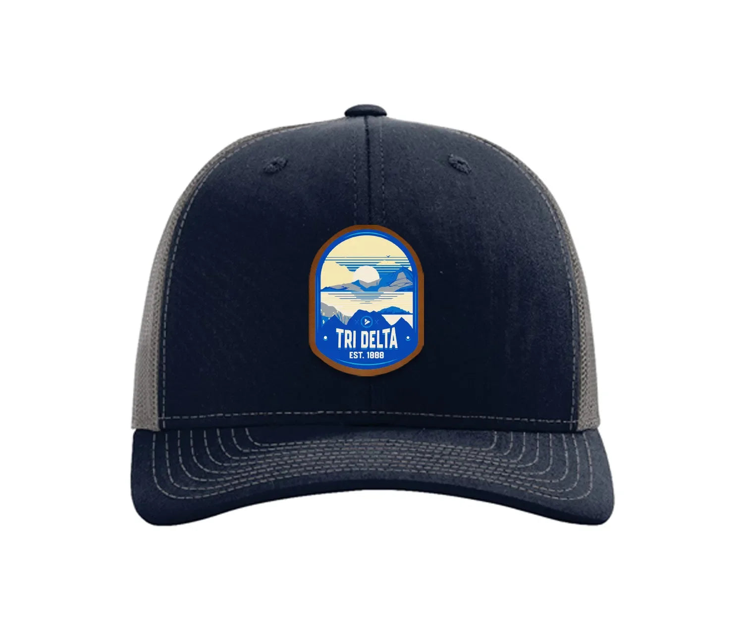 Tri Delta Richardson 112 UV Print Leatherette Patch Trucker Hat - Ventura Navy Charcoal Trucker Hat