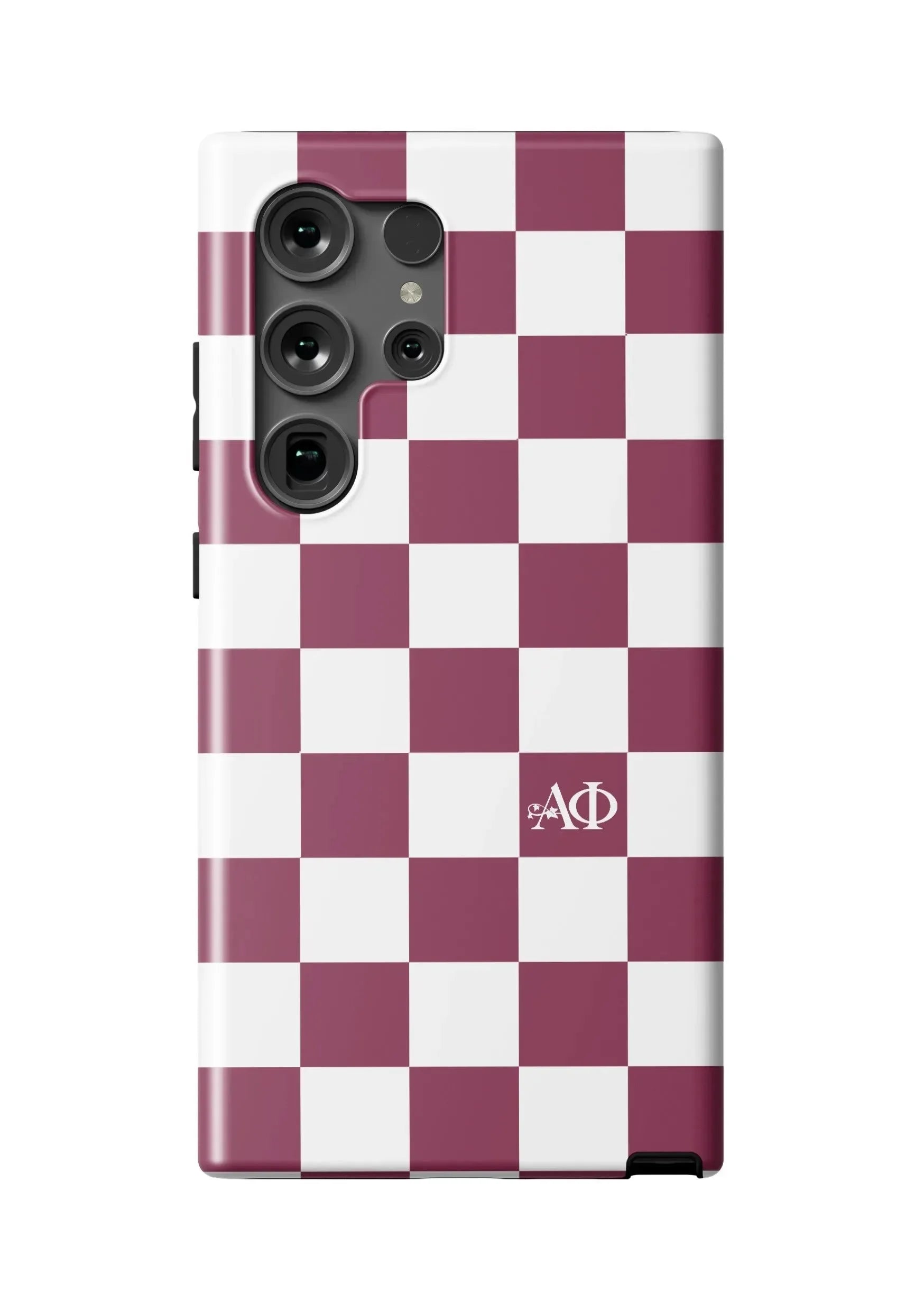 Alpha Phi Samsung Galaxy Mobile Phone Case - Bordeaux Check