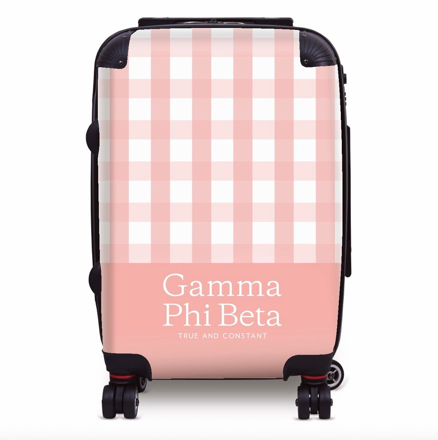 Gamma Phi Beta Carry-on Suitcase -Gingham Suitcases