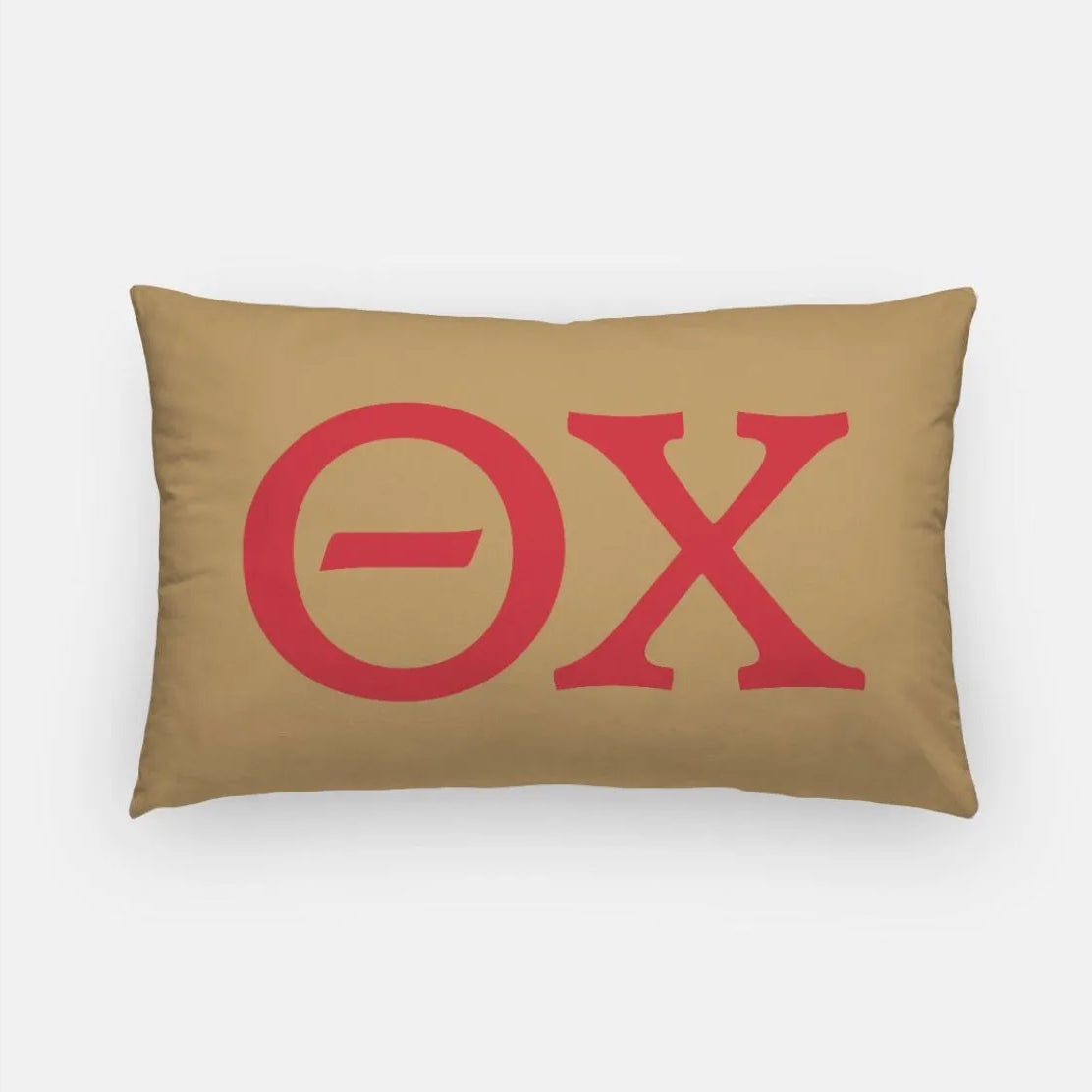 Theta Chi Lumbar Pillow Cover - Greek Letters Gold Red Pillow Covers